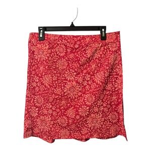 RipSkirt Hawaii Wrap Skirt Red Floral Print Wrap Easy Ope  Travel Beach Size M